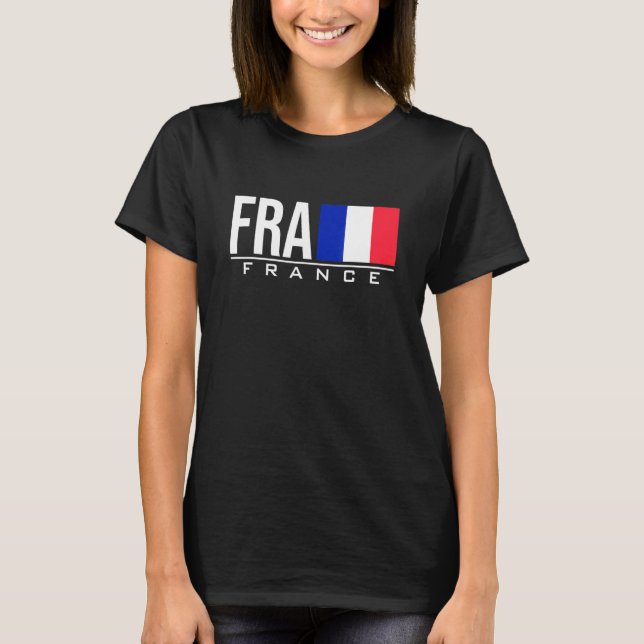 Camiseta Bandera de Francia Código de País Internacional Fr (Anverso)