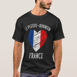 Camiseta Bandera de Francia Corazón Ciudad Le Plessis Robin