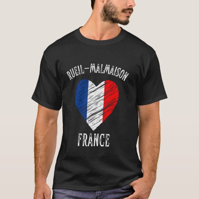 Camiseta Bandera de Francia Corazón Ciudad Rueil Malmaison (Anverso)