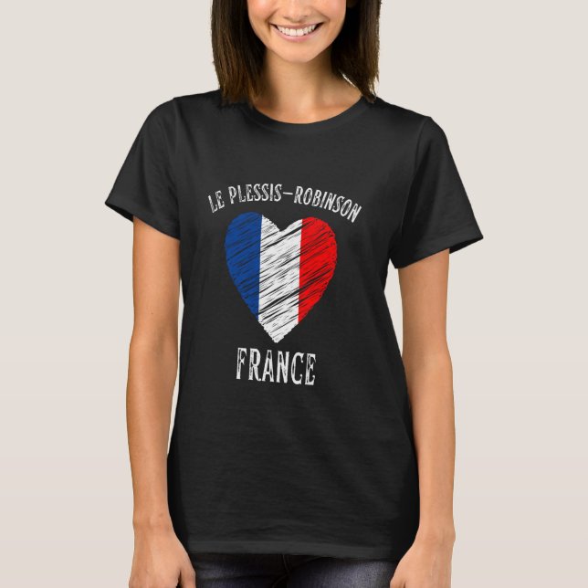 Camiseta Bandera de Francia Corazón Le Plessis Robinson Cit (Anverso)