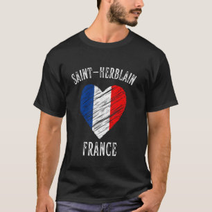 Camiseta Bandera de Francia Corazón Saint Herblain Ciudad