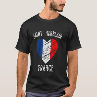 Camiseta Bandera de Francia Corazón Saint Herblain Ciudad
