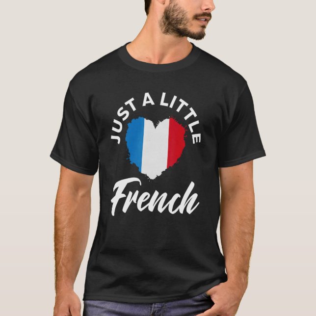 Camiseta Bandera de Francia de Corazón Patriótico francés (Anverso)