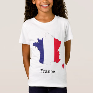 Camiseta Bandera de Francia en diseño de recuerdos de mapas