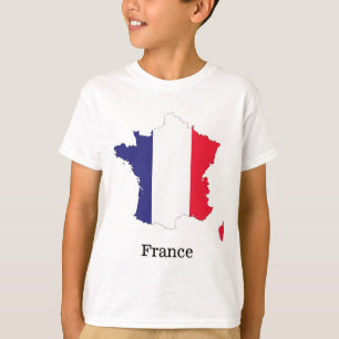 Camiseta Bandera de Francia en diseño de recuerdos de mapas