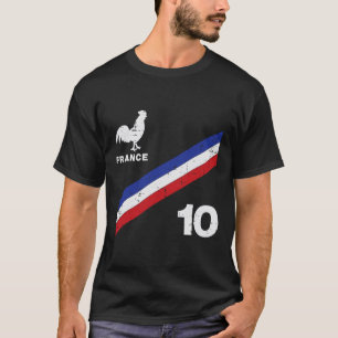 Camiseta Bandera de Francia Gallo Número 10 Aficionado al F