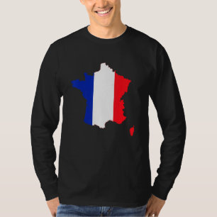 Camiseta Bandera de Francia mapea ciclismo de rugby francés