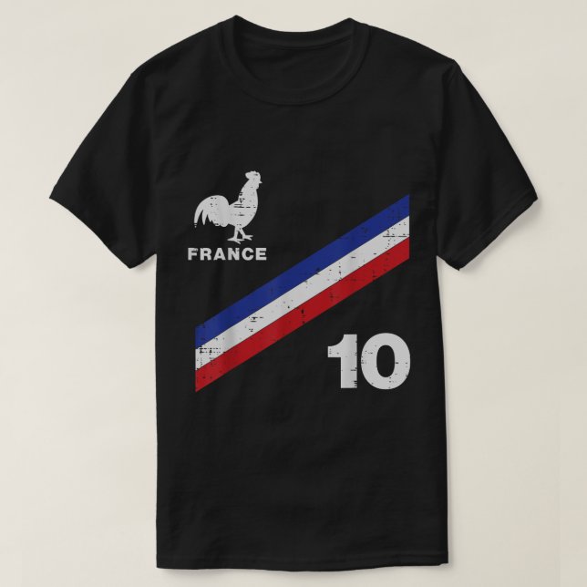 Camiseta Bandera de Francia Número 10 Hombres Hinchas de Fú (Diseño del anverso)