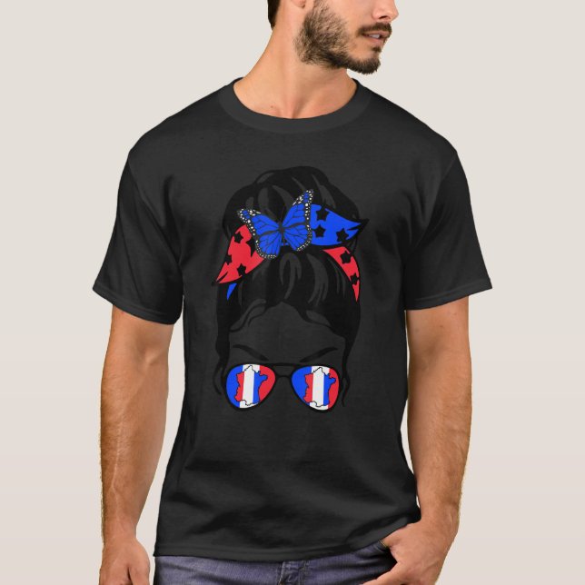 Camiseta Bandera de Francia Patriótica Orgullo francés Mesy (Anverso)
