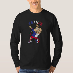 Camiseta Bandera de Francia Perro haciendo dab Jugador de f