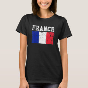 Camiseta Bandera de Francia retro vintage raíces francesas