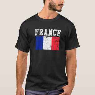 Camiseta Bandera de Francia retro vintage raíces francesas