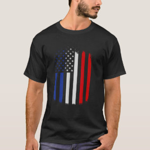 Camiseta Bandera de Francia y Estados Unidos Bandera de Est