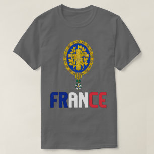 Camiseta Bandera de Francia y Patriótico Del Escudo De Arma