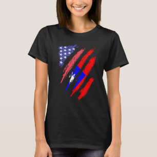 Camiseta Bandera de franjas de corazón cultivado patriota e