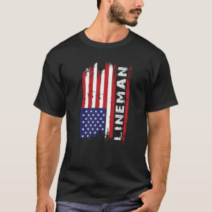 Camiseta Bandera de Fútbol Americana de USA Lineman 4 de ju