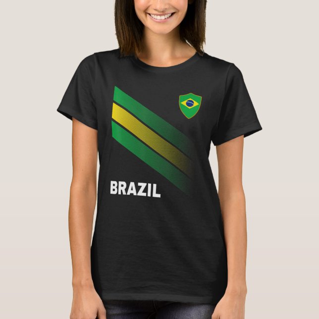 Camiseta Bandera De Fútbol Brasil Para Hombres De Fútbol Ni (Anverso)