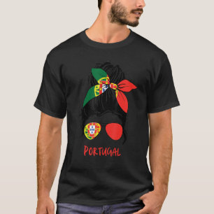 Camiseta Bandera de fútbol de Portugal Messy Bun