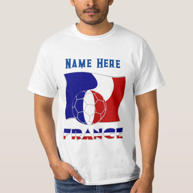 Camiseta Bandera de fútbol francesa personalizada (Anverso)