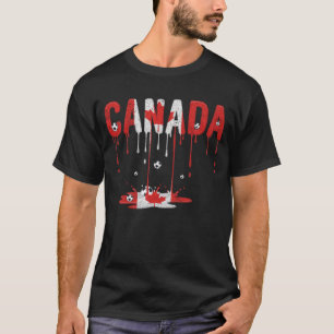 Camiseta Bandera de fútbol soccer de Canadá que gotea