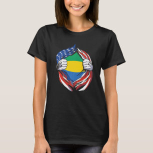 Camiseta Bandera de Gabón Americano Orgulloso de mi Herenci