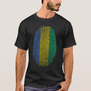 Camiseta Bandera de Gabón Huella Dactilar ADN Hombres Mujer