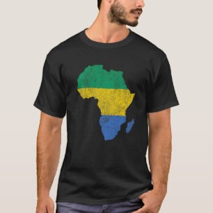 Camiseta Bandera de Gabón: Regalo de silueta de continente