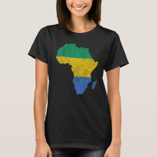 Camiseta Bandera de Gabón: Regalo de silueta de continente