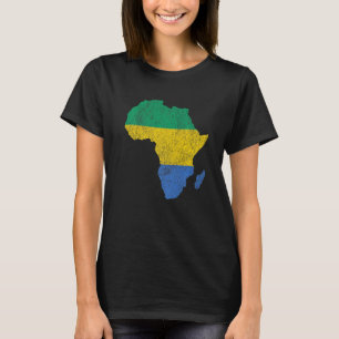 Camiseta Bandera de Gabón: Regalo de silueta de continente