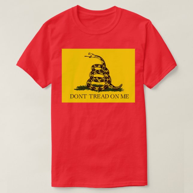 Camiseta Bandera de Gadsden Donx27t pisándome el aselo libe (Diseño del anverso)