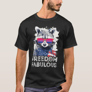 Camiseta Bandera de gafas de sol bisexuales de Raccoon