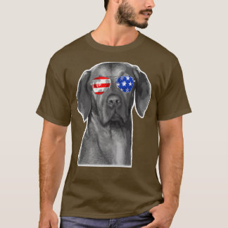 Camiseta Bandera de gafas de sol de perro de Weimaraner
