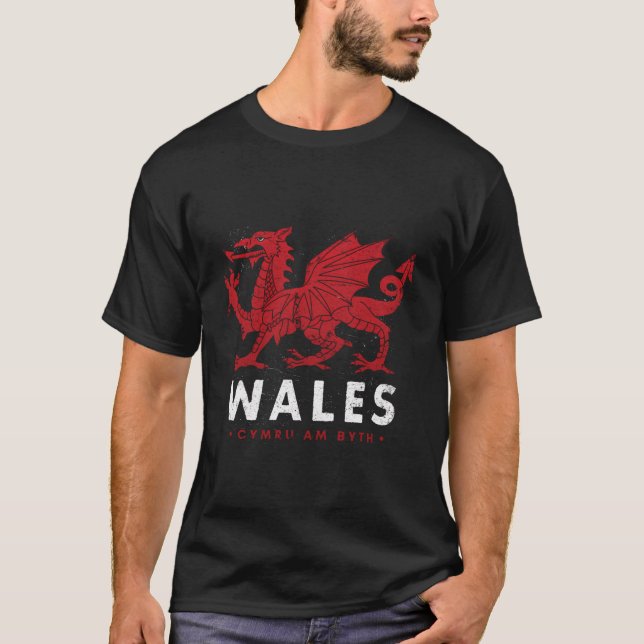 Camiseta Bandera de Gales Dragón galés Baner Cymru Am Bysh (Anverso)