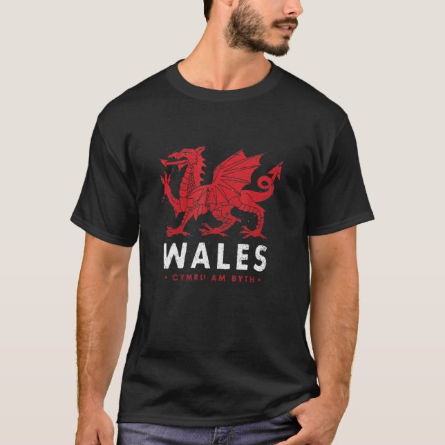 Camiseta Bandera de Gales Dragón galés Baner Cymru Am Byshm (Anverso)