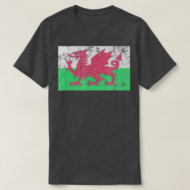 Camiseta Bandera de Gales Dragón galés Baner Cymru Y Ddraig (Diseño del anverso)