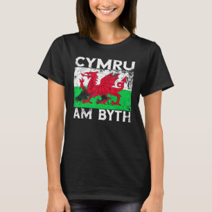 Camiseta Bandera de Gales Larga Vida A Gales Para Siempre B