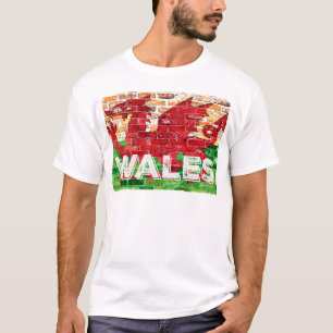 Camiseta Bandera de Gales sobre ladrillo