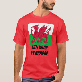 Camiseta Bandera de Gales y texto bueno Hen Wlad Fy Nhadau