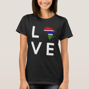 Camiseta Bandera de Gambia Ama el continente africano Silue