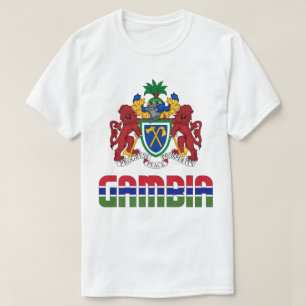 Camiseta Bandera de Gambia y Patriótico Del Escudo De Armas