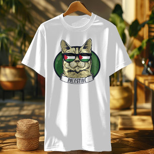 Camiseta bandera de gato palestino