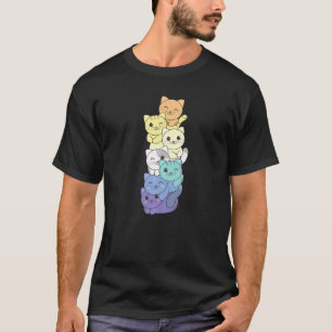 Camiseta Bandera de Genderfaun Montón Orgullo Gatos Lgbtq L