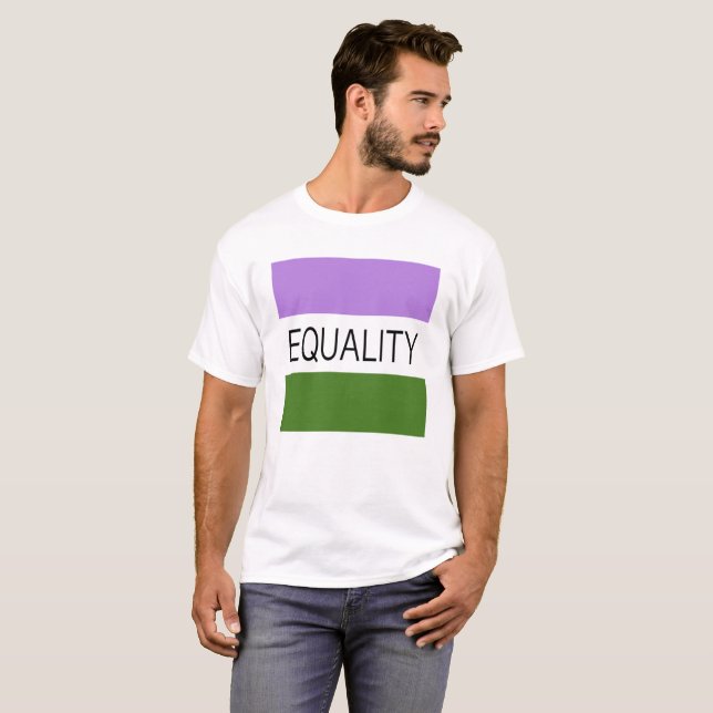 Camiseta Bandera de género queer IGUALDAD (Anverso completo)