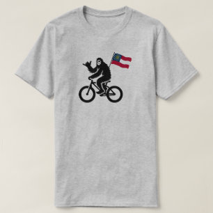 Camiseta Bandera de Georgia en bicicleta de pie