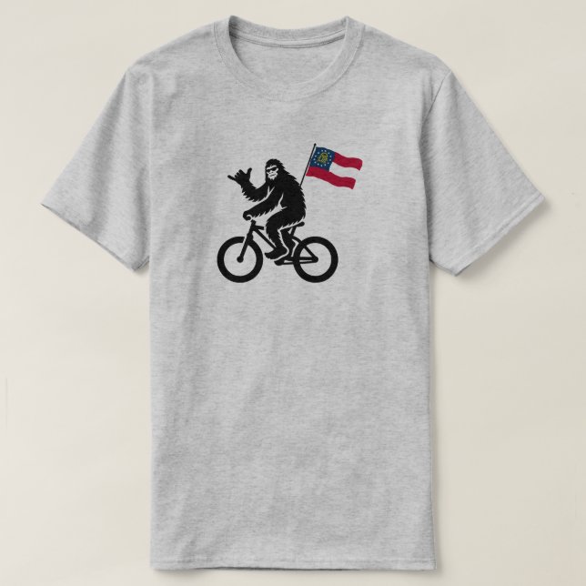 Camiseta Bandera de Georgia en bicicleta de pie (Diseño del anverso)