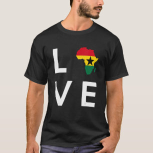 Camiseta Bandera de Ghana ama la silueta continental de Áfr