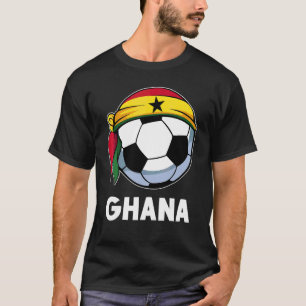 Camiseta Bandera de Ghana Balón Patriótico Fútbol Orgulloso