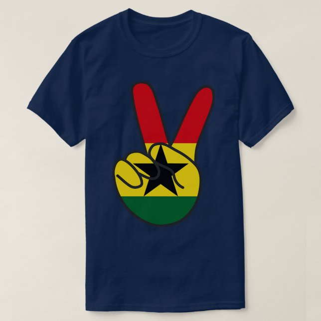 Camiseta Bandera de Ghana V Rótulo (Diseño del anverso)