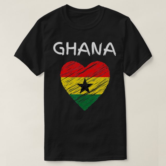 Camiseta Bandera de Ghana virgen T para hombres y mujeres a (Diseño del anverso)
