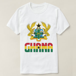 Camiseta Bandera de Ghana y Patriótico Del Escudo De Armas
